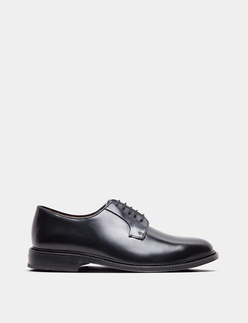 Black Derby Lace Up Shoe