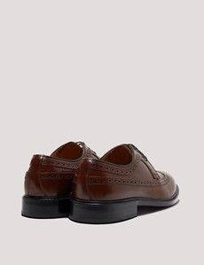 Tan Leather Wingtip Brogue Shoe-preview2