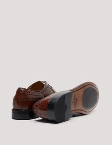 Tan Leather Wingtip Brogue Shoe-preview3