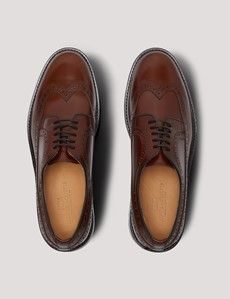 Tan Leather Wingtip Brogue Shoe-preview4