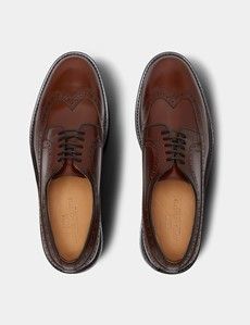 Tan Leather Wingtip Brogue Shoe-preview4