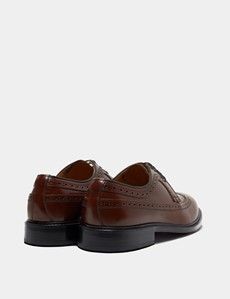 Tan Leather Wingtip Brogue Shoe-preview2