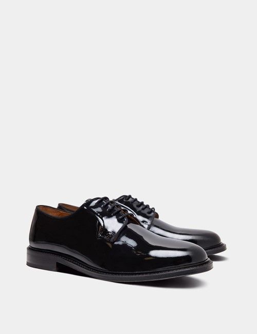 Black Italian Patent Leather Derby Dress Shoe-preview