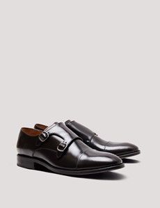 Brown Double Monk Strap Shoe-preview1