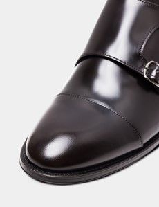 Brown Double Monk Strap Shoe-preview5