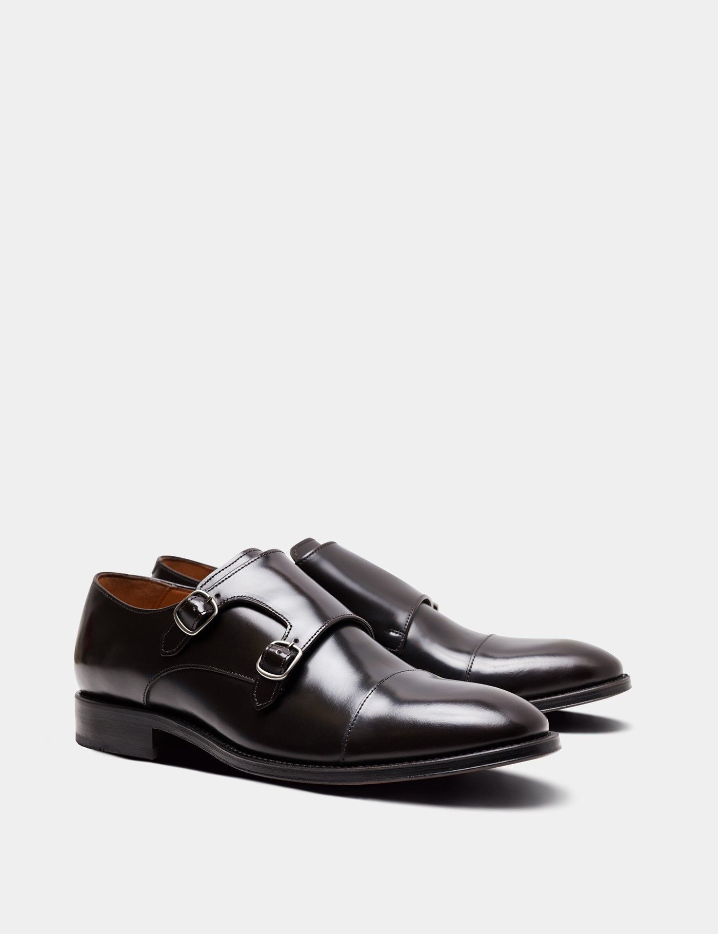 Brown Double Monk Strap Shoe-preview