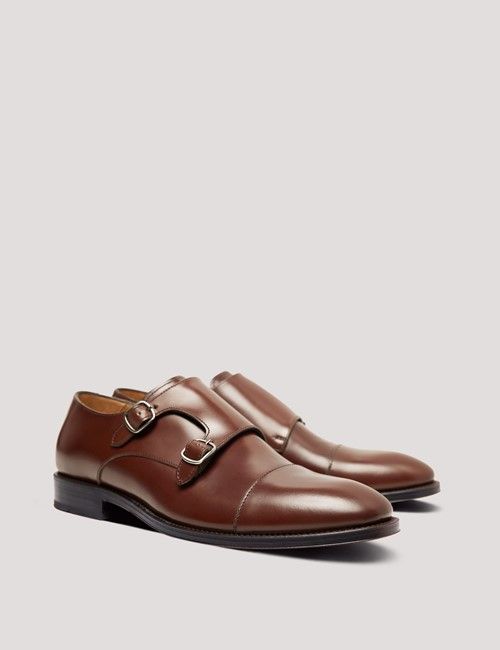 Tan Double Monk Strap Shoe-preview