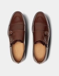 Tan Double Monk Strap Shoe-preview4