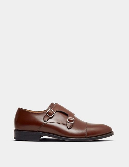 Tan Double Monk Strap Shoe