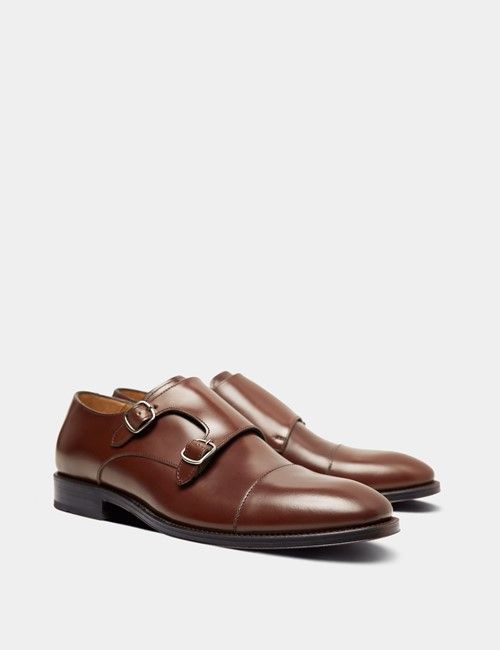 Tan Double Monk Strap Shoe-preview