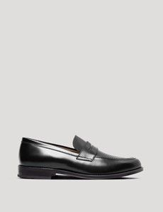 Black Leather Penny Loafer