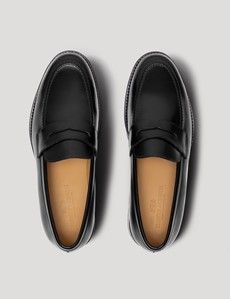 Black Leather Penny Loafer-preview4