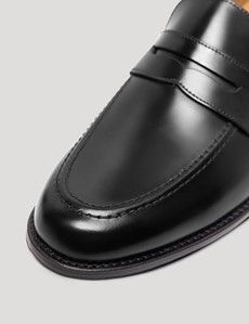 Black Leather Penny Loafer-preview5