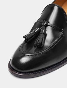 Black Leather Tassel Loafer-preview5