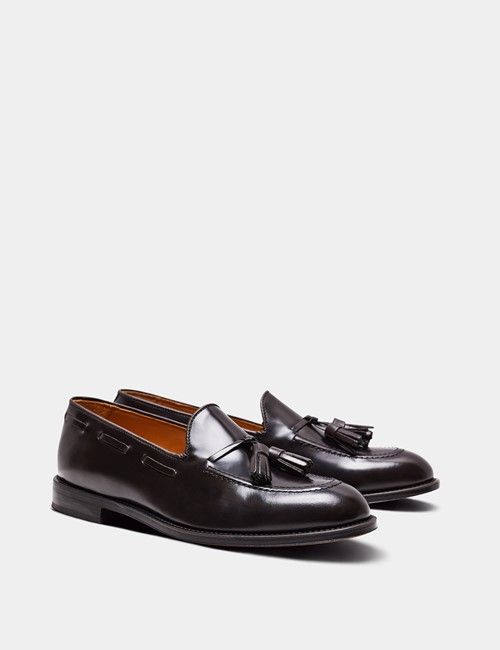 Brown Leather Tassel Loafer-preview