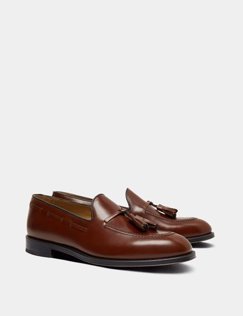 Tan Leather Tassel Loafer-preview