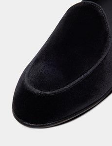 Black Velvet Belgian Loafer-preview5