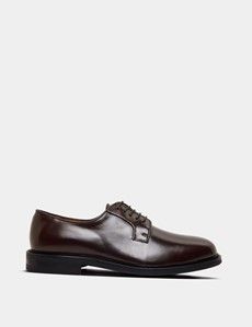 Chocolate Brown Derby Lace Up Shoe