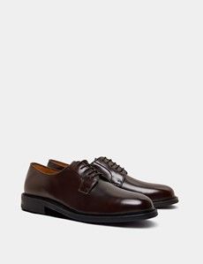 Chocolate Brown Derby Lace Up Shoe