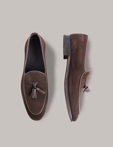 Brown Suede Tassel Loafers-preview4