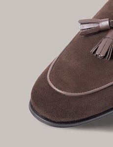 Brown Suede Tassel Loafers-preview5