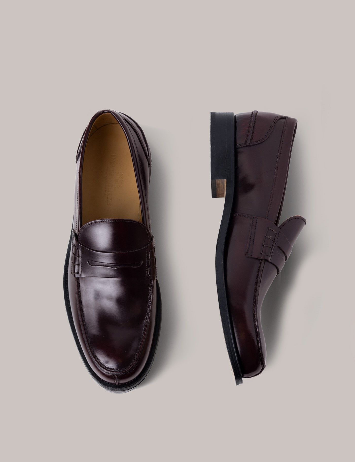 Men's Burgundy Formal Leather Slip-On Shoes | Hawes & Curtis