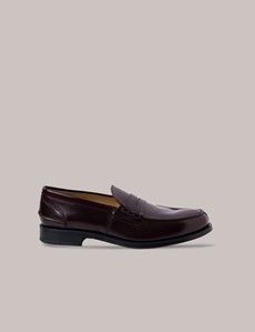 Burgundy Formal Leather Slip-On Shoe