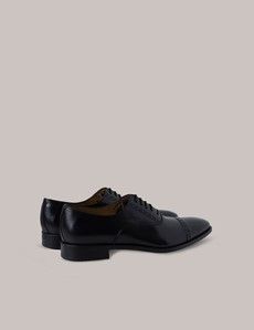 Black Leather Semi Brogue Shoe-preview2