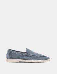 Blue Italian Suede Loafer