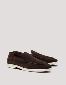 Brown Italian Suede Loafer-preview1