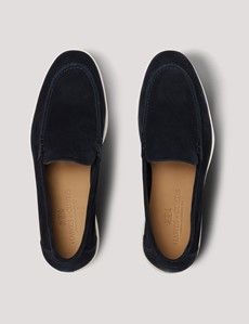 Navy Italian Suede Loafer-preview4