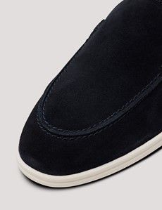 Navy Italian Suede Loafer-preview5