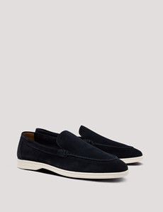 Navy Italian Suede Loafer-preview1