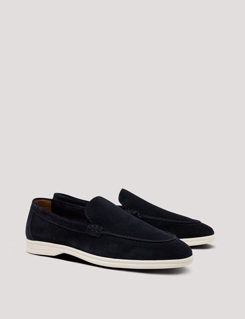 Navy Italian Suede Loafer-preview