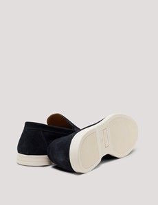 Navy Italian Suede Loafer-preview3