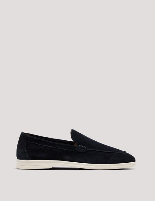 Navy Italian Suede Loafer