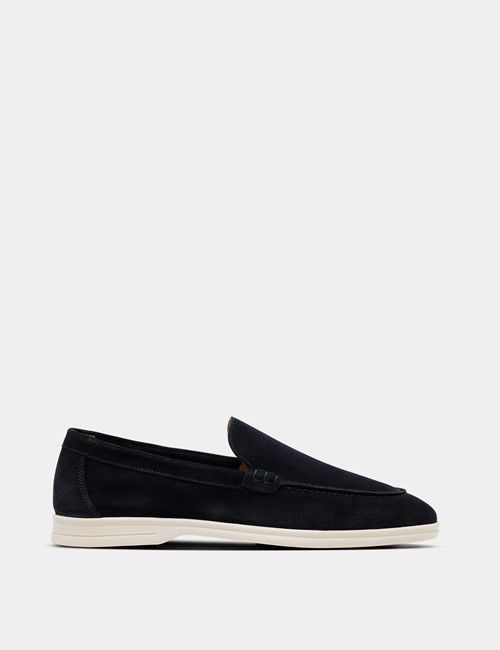 Navy Italian Suede Loafer