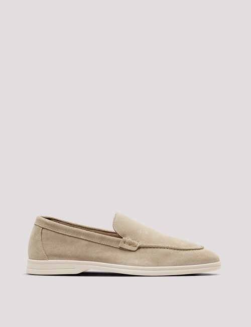 Stone Italian Suede Loafer