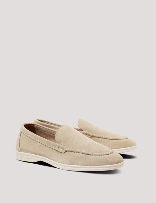 Stone Italian Suede Loafer-preview