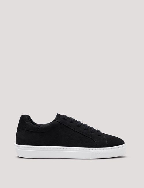 Black Nubuck Leather Trainer