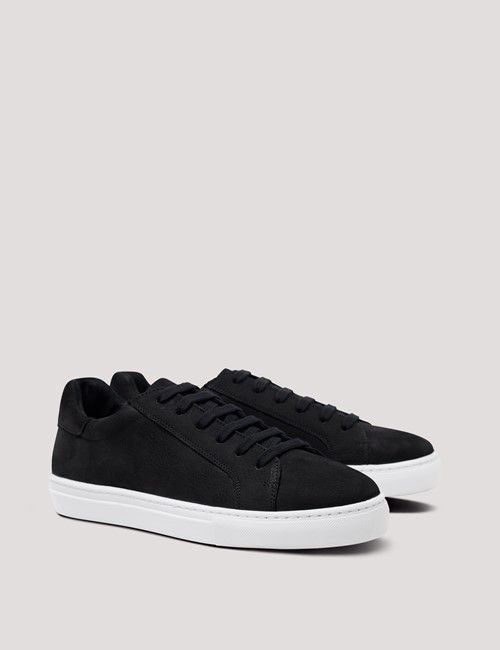 Black Nubuck Leather Trainer-preview