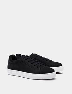Black Nubuck Leather Trainer-preview1