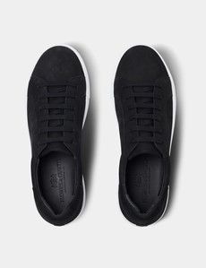 Black Nubuck Leather Trainer-preview4