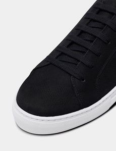 Black Nubuck Leather Trainer-preview5