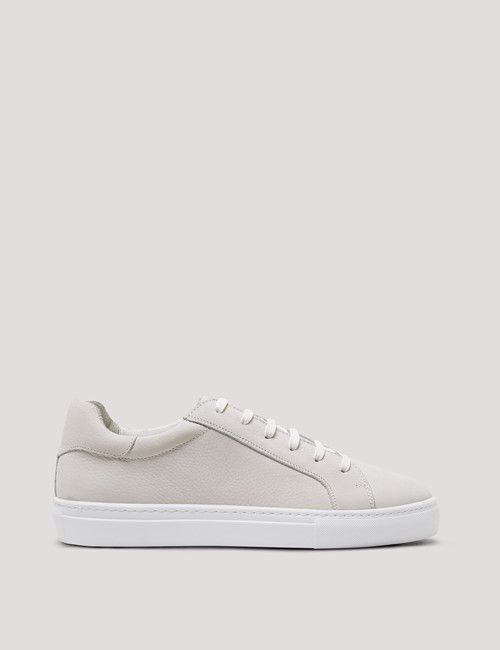 White Nubuck Leather Trainer