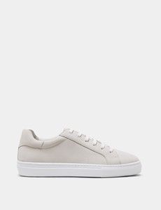 White Nubuck Leather Trainer