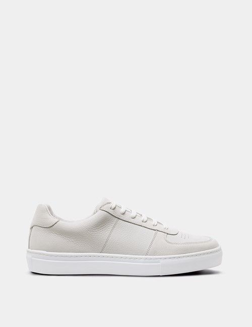 White Leather Court Trainer