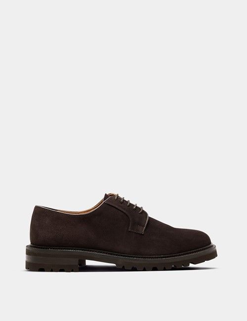 Brown Italian Suede Derby Shoe