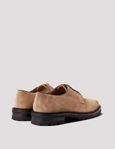 Beige Italian Suede Chunky Derby Shoe-preview2