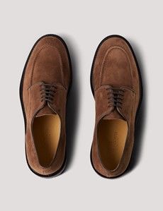 Tan Italian Suede Apron Derby Shoe-preview4